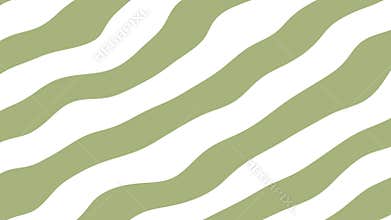 Abstract Wavy Lines Pattern in Olive Green and White