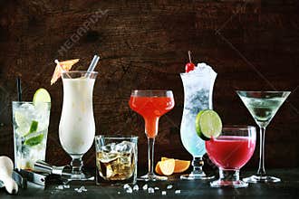 Selection of festive Christmas drinks