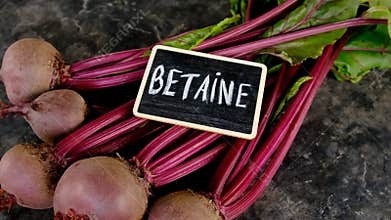 Beets contain betaine on the table. Selective focus.