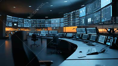 Control room monitoring data with multiple screens