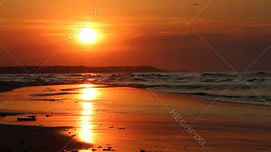 Colorful sunset over the sea