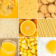 Yellow healthy food background