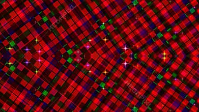 Red Plaid Pattern with Sparkling Lights