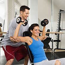 Woman lifting weights