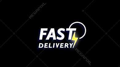 Fast Delivery Animation Green Screen – Speed Clock & Lightning Motion Graphic