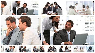 Montage of business meetings