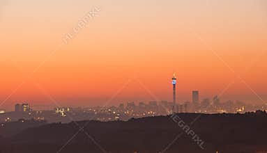 Johannesburg sunrise skyline South Africa
