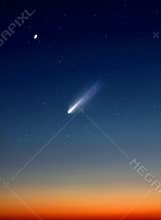 Comet in Night Sky