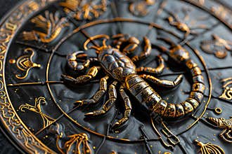 Abstract composition with concept of Scorpio zodiac sign symbol