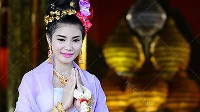 Thai Woman In Traditional Costume Of Thailand