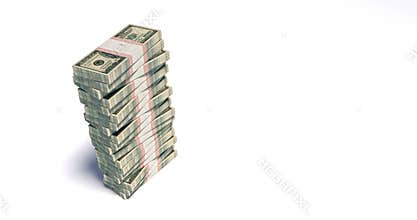 4K Packet of 100 dollar bills falling down