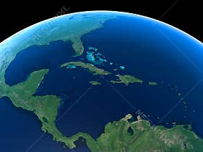 Earth - Central America & Caribbean