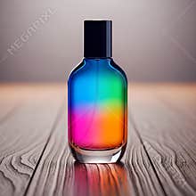 Colorful Rainbow Gradient Perfume Bottle Product Photography