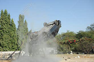 Police Car at Bomb blast Hyderabad India