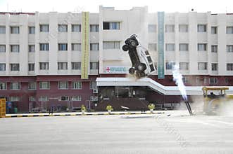 Police Car at Bomb blast Hyderabad India