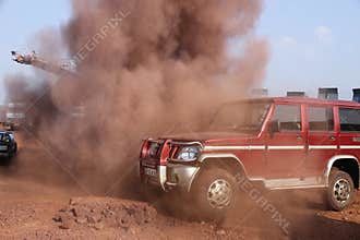 Police Car at Bomb blast Hyderabad India
