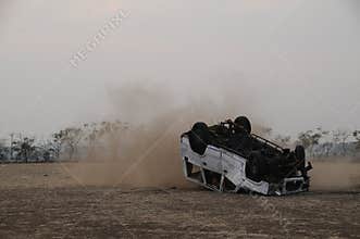 Police Car at Bomb blast Hyderabad India