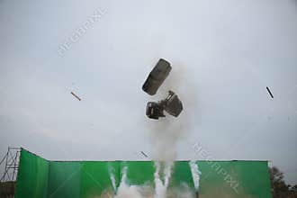Police Car at Bomb blast Hyderabad India