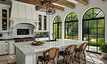 A bright, airy kitchen with rustic charm