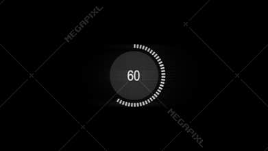 Black circle with loading countup from zero to one hundred