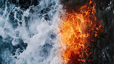 Juxtaposition of Fire and Water Creating Contrasting Textures on Earth
