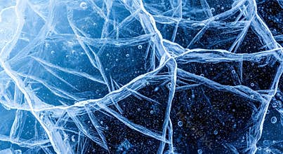 Cracked Ice Texture - A Close-Up View of Frozen Water