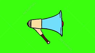 Animated Megaphone on Green Screen for Announcements and Promotions