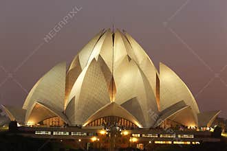 Lotus Temple on September 25,2011:Delhi.Bahai House of Worship,also called Lotus Temple.