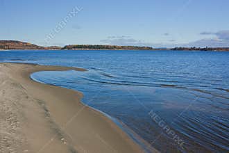 Beautiful large sandy beach on the Baskatong Reservoir, Quebec