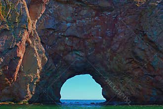 Part of the Rochee Percée in Gasperie, Quebec, Canada