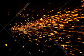 Glowing Flow of Sparks in the Dark