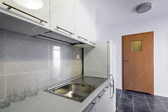 Modern white kitchen clean interior design