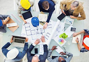 Group of Architects Planning on a New Project