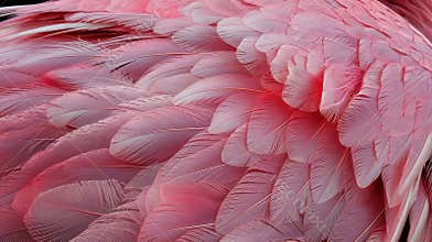 Close up of Roseate Spoonbill Feathers Shows Delicate Pink Texture