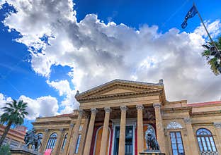 Glimpse of The Teatro Massimo Vittorio Emanuele (or Massimo Theater) in Palermo, southern Italy.
