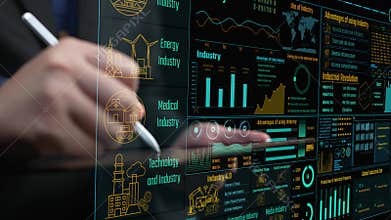 Data Visualization and Analysis of Various Industries with Graphs, Charts, and Illustrations for Business Insights and