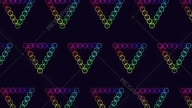 Colorful zigzag triangle pattern on dark background