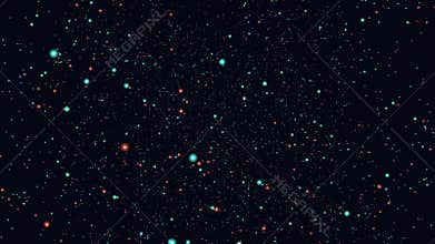 Starry night sky scattered bright stars in monochrome view