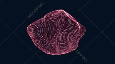 Spherical 3d dot pattern on dark background