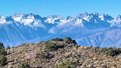 Aerial Sierra Nevada Peaks White Mountain California High Desert Flyover