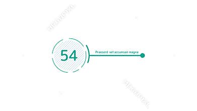 Animated element of infographics - striped circle callout with horizontal line