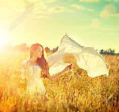 Beauty girl enjoying nature