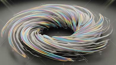 Iridescent Smoke Vortex — Oil-Sheen Volumetric 4K Stock Footage