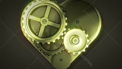 Clock gears in heart shape