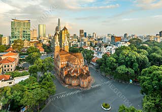 Notre Dame Cathedral at city center in Hochiminh city