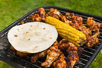 Food collection on a bbq