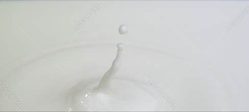 Slow-motion milk drop creates a perfect crown splash