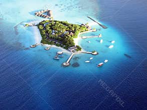 Bolifushi Island from seaplane