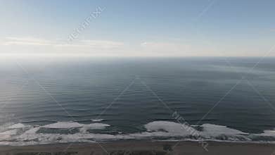 Aerial Drone Flying Forward From San Francisco\'s Ocean Beach Into The Pacific Ocean