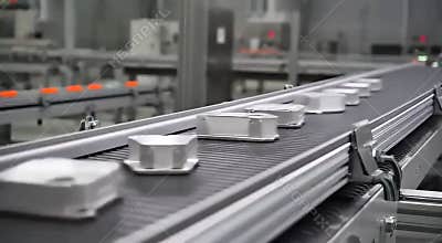 Factory Conveyor Belt in Motion